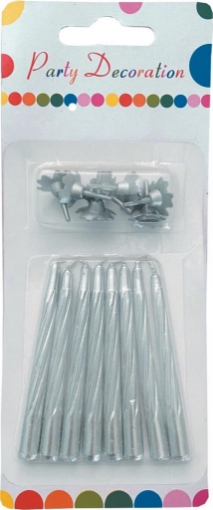 MAURY'S CANDELINA GLITTER ARGENTO CON BASE