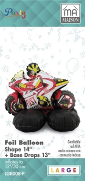 MA MAISON MYLAR PALLONCINO "MINI MOTO" + BASE 30X18 CM CANNUCCIA INCLUSA