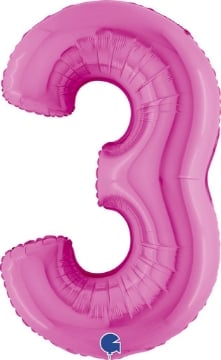 MAURY'S PALLONCINO MYLAR FUXIA "3" 26 POLLICI