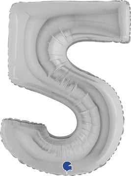 MAURY'S PALLONCINO MYLAR ARGENTATO "5" 26 POLLICI