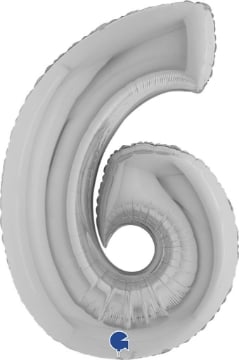 MAURY'S PALLONCINO MYLAR ARGENTATO "6" 26 POLLICI