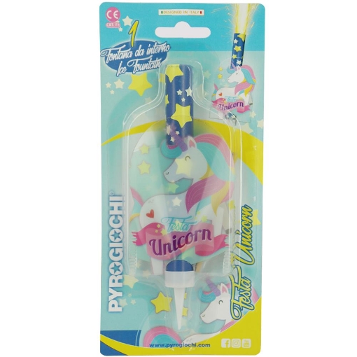 PYROGIOCHI CANDELA ESPLOSIVA UNICORNO "FESTA UNICORN" 14,5CM DA INTERNO