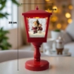 MAURY'S LAMPIONE ROSSO INNEVATO SCENA NATALIZIA DECORATIVO CON LED E MUSICA 13X13X30 CM