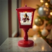 MAURY'S LAMPIONE ROSSO INNEVATO SCENA NATALIZIA DECORATIVO CON LED E MUSICA 13X13X30 CM