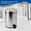 MAURY'S PATTUMIERA INOX TONDA A PEDALE CON TECNOLOGIA SOFT CLOSE 12 LITRI