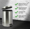 MAURY'S PATTUMIERA INOX TONDA A PEDALE CON TECNOLOGIA SOFT CLOSE 12 LITRI