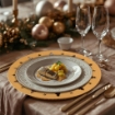 MA MAISON SOTTOPIATTO CON ALBERI DI NATALE COLORE GOLD - DIAMETRO 33 CM