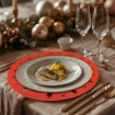 MA MAISON SOTTOPIATTO CON ALBERI DI NATALE COLORE ROSSO - DIAMETRO 33 CM