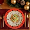 MA MAISON SOTTOPIATTO CON ALBERI DI NATALE COLORE ROSSO - DIAMETRO 33 CM