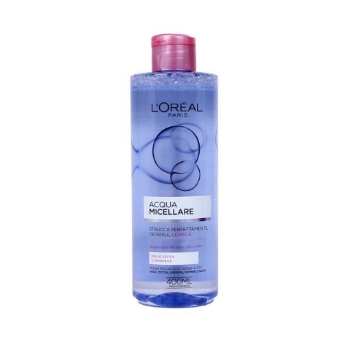 L'OREAL PARIS ACQUA MICELLARE PER PELLE SECCA E SENSIBILE DETERGE E LENISCE 400ML