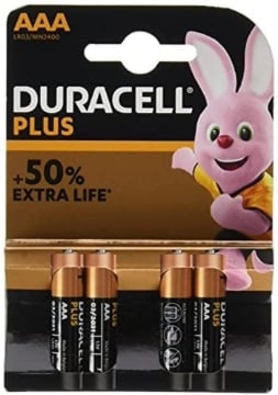 DURACELL BATTERIA PLUS AAA IN CONFEZIONE DA 4 PZ