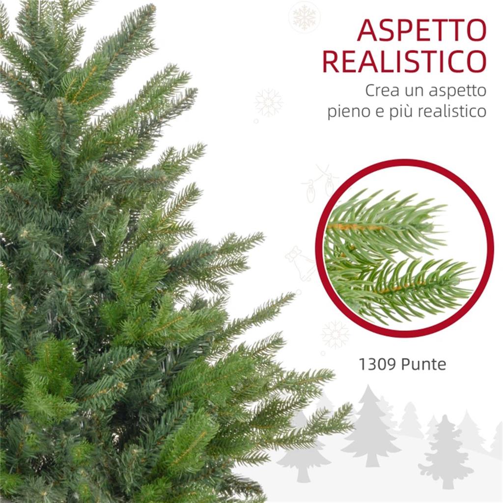Albero Di Natale 180cm Piccadilly Super Folto 502 Rami Pino Verde Base