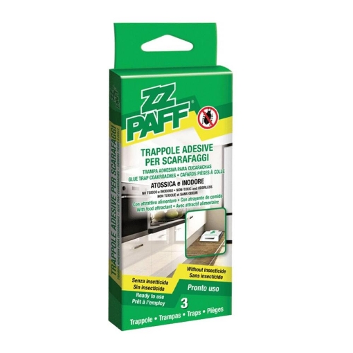 ZZ PAFF TRAPPOLE ADESIVE PER SCARAFAGGI ATOSSICA E INODORE 3PZ