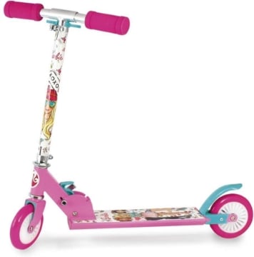 BARBIE - MONOPATTINO DIMENSIONI: 65 X 32 X 72 CM - MANUBRIO ALTEZZA REGOLABILE DA 72 A 78 CM - FRENO RUOTA POSTERIORE PORTATA MASSIMA 50 KG. 