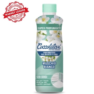 COCCOLATEVI PROFUMATORE PER BUCATO E CASA MUSCHIO BIANCO 120 DOSI VETRI, SUPERFICI E PAVIMENTI 750ML 
