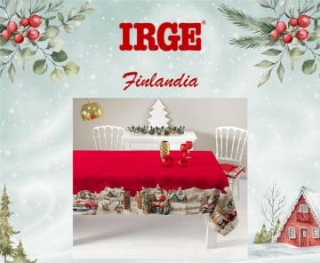 TOVAGLIA NATALIZIA 12 POSTI CON DECORAZIONI DIMENSIONI 140X240 CM OKX