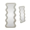 SPECCHIO ONDULATO IN VELLUTO CON GANCI DA APPENDERE E CON PIEDI - DIMENSIONI 70X170X5.5CM COLORE BEIGE