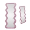 SPECCHIO ONDULATO IN VELLUTO CON GANCI DA APPENDERE E CON PIEDI - DIMENSIONI 70X170X5.5CM COLORE ROSA