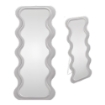 SPECCHIO ONDULATO IN VELLUTO CON GANCI DA APPENDERE E CON PIEDI - DIMENSIONI 70X170X5.5CM COLORE GRIGIO