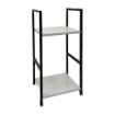 LIBRERIA STILE INDUSTRIAL A 3 RIPIANI IN LEGNO E METALLO DIMENSIONI 29X24X48CM - COLORE BIANCO LEGNO