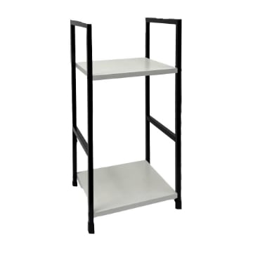 LIBRERIA STILE INDUSTRIAL A 3 RIPIANI IN LEGNO E METALLO DIMENSIONI 29X24X48CM - COLORE BIANCO LEGNO