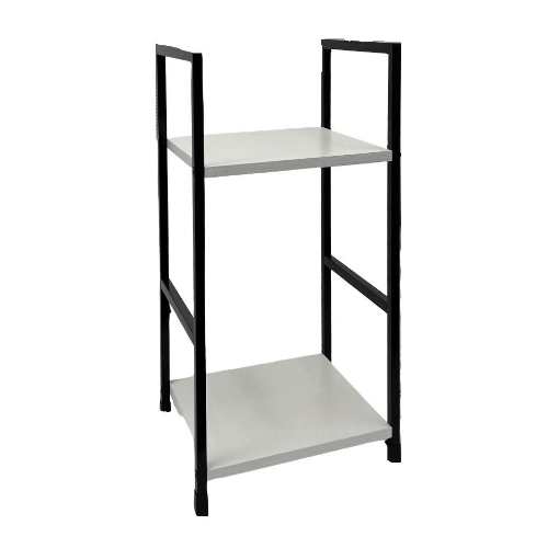 LIBRERIA STILE INDUSTRIAL A 3 RIPIANI IN LEGNO E METALLO DIMENSIONI 29X24X48CM - COLORE BIANCO LEGNO