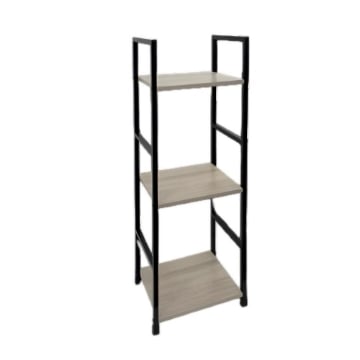 LIBRERIA STILE INDUSTRIAL A 3 RIPIANI IN LEGNO E METALLO DIMENSIONI  29X24X80CM - COLORE ROVERE