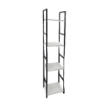LIBRERIA STILE INDUSTRIAL A 4 RIPIANI IN LEGNO E METALLO DIMENSIONI 29X24X112CM - COLORE BIANCO LEGNO