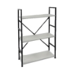 LIBRERIA STILE INDUSTRIAL A 3 RIPIANI IN LEGNO E METALLO DIMENSIONI  59X24X80CM - COLORE BIANCO LEGNO