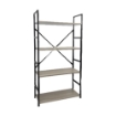 LIBRERIA STILE INDUSTRIAL A 4 RIPIANI IN LEGNO E METALLO DIMENSIONI 59X24X112CM - COLORE ROVERE