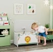 BAULE PORTAGIOCHI CON COPERCHIO PER BAMBINI PER GIOCATTOLI E VESTITI, 60X37X39 CM, VERDE