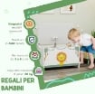 BAULE PORTAGIOCHI CON COPERCHIO PER BAMBINI PER GIOCATTOLI E VESTITI, 60X37X39 CM, VERDE