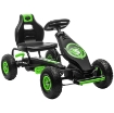 GO KART A PEDALI PER BAMBINI 5-12 ANNI CON SEDILE REGOLABILE, IN METALLO E PP 121X58X61 CM, VERDE E NERO