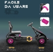 GO KART A PEDALI PER BAMBINI 5-12 ANNI CON SEDILE REGOLABILE, IN METALLO E PP 121X58X61 CM, ROSA E NERO