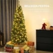 ALBERO DI NATALE 180 CM ILLUMINATO CON 250 LUCI BIANCHE E COLORATE, 899 RAMI E 9 MODALITÓ DI ILLUMINAZIONE