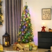 ALBERO DI NATALE 210 CM ILLUMINATO CON 350 LUCI BIANCHE E COLORATE, 9 MODALITÓ DI ILLUMINAZIONE