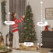 ALBERO DI NATALE 210 CM ILLUMINATO CON 350 LUCI BIANCHE E COLORATE, 9 MODALITÓ DI ILLUMINAZIONE