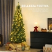 ALBERO DI NATALE 210 CM ILLUMINATO CON 350 LUCI BIANCHE E COLORATE, 9 MODALITÓ DI ILLUMINAZIONE