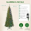 ALBERO DI NATALE 210 CM ILLUMINATO CON 350 LUCI BIANCHE E COLORATE, 9 MODALITÓ DI ILLUMINAZIONE