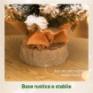 ALBERO DI NATALE PICCOLO ALTO 60 CM CON 72 RAMI INNEVATI, PIGNE E BACCHE ROSSE, VERDE