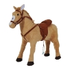 CAVALLO GIOCATTOLO CON SUONI REALISTICI, SELLA, BRIGLIE E POGGIAPIEDI, 85X28X60 CM, BEIGE