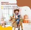 CAVALLO GIOCATTOLO CON SUONI REALISTICI, SELLA, BRIGLIE E POGGIAPIEDI, 85X28X60 CM, BEIGE