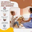 CAVALLO GIOCATTOLO CON SUONI REALISTICI, SELLA, BRIGLIE E POGGIAPIEDI, 85X28X60 CM, BEIGE