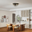LAMPADA DA SOFFITTO STILE INDUSTRIALE GEOMETRICA CON 3 ATTACCHI E27 PER LAMPADINE LED, NERO E ORO