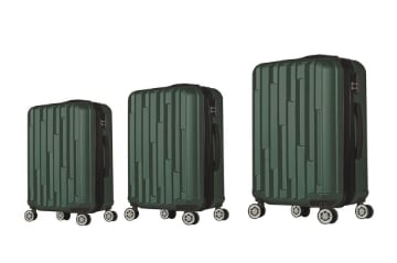 COVERI SET 3 TROLLEY RIGIDI DA VIAGGIO 4 RUOTE REMOVIBILI NW VERDE SCURO 56/66/76H CM 