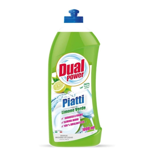 DUAL POWER SAPONE LIQUIDO PER PIATTI AL LIMONE VERDE - 1L