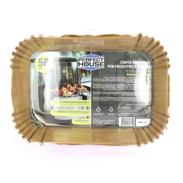 PERFECT HOUSE CARTA PER FRIGGITRICE AD ARIA CONFEZIONE RICHIUDIBILE RIGIDA RETTANGOLARE 14X22X4,5 CM