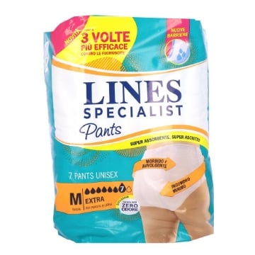 LINES SPECIALIST PANTS UNISEX "M EXTRA" SUPER ASSORBENTE, SUPER ASCIUTTO FINO A 3 VOLTE PIÙ EFFICACE 7PZ