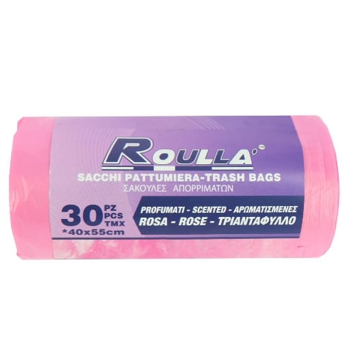 ROULLA SACCHI PATTUMIERA PROFUMATI ROSA CON MANIGLIA SHOPPER 30PZ 40X55 CM