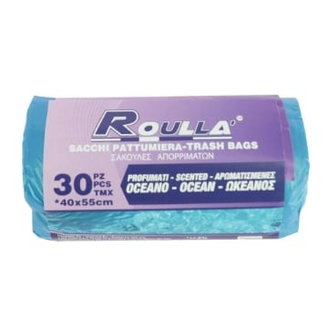ROULLA SACCHI PATTUMIERA PROFUMATI OCEANO CON MANIGLIA SHOPPER 30PZ 40X55 CM